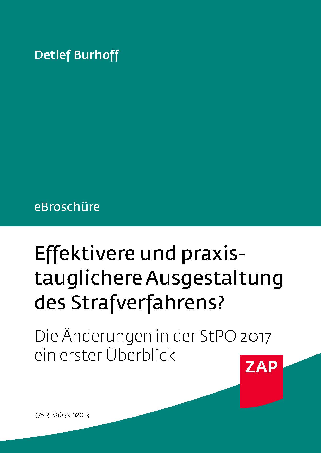 Effektivere und praxistauglichere Ausgestaltung des Strafverfahrens?  - eBroschüre (PDF)