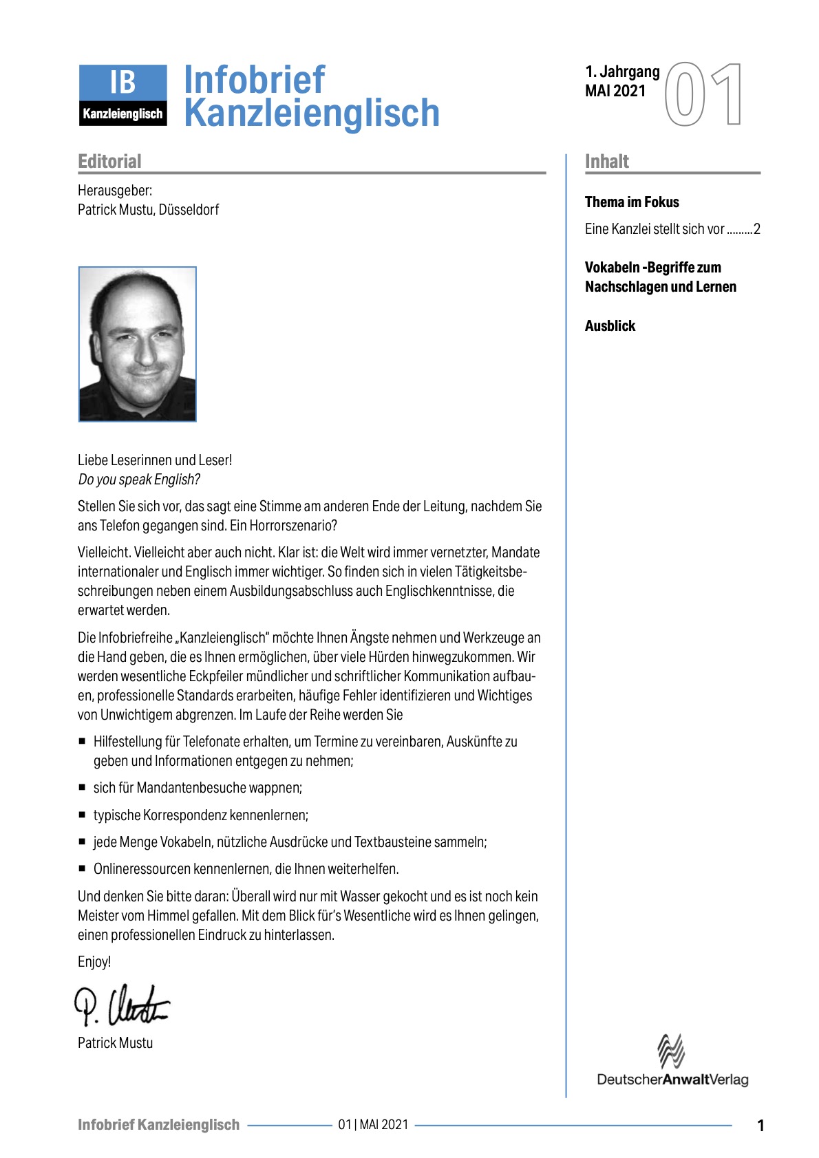 Infobrief Kanzleienglisch
