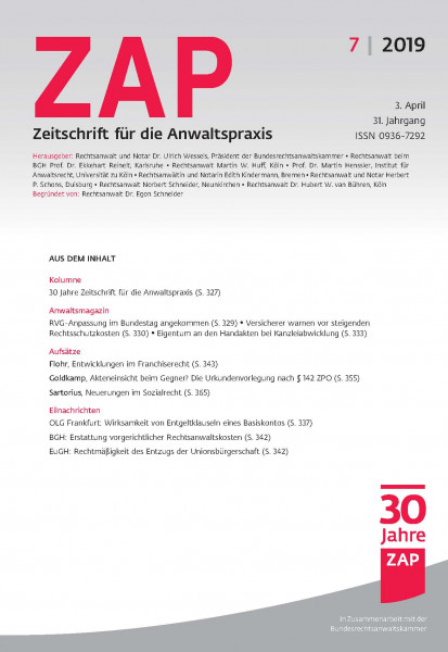 ZAP Zeitschrift für die Anwaltspraxis